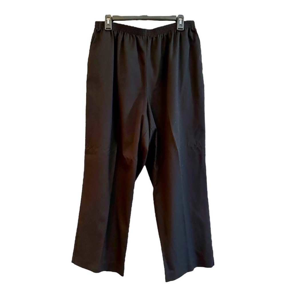 ALFRED DUNNER, WOMENS, BLACK CASUAL PANTS. ELASTIC WAIST, SIDE POCKETS. SIZE 18